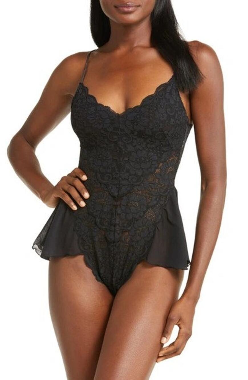 NWT Free People We Are HAH Women's Maid To Wear Bodysuit High-Cut Black Size XS